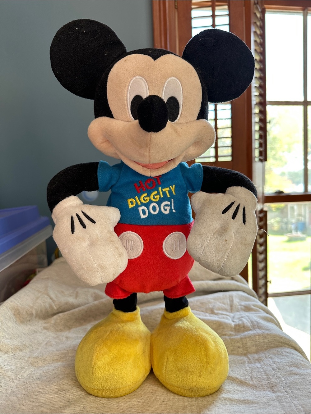 Disney Mickey Mouse Plush in Black, Red, Blue & Yellow